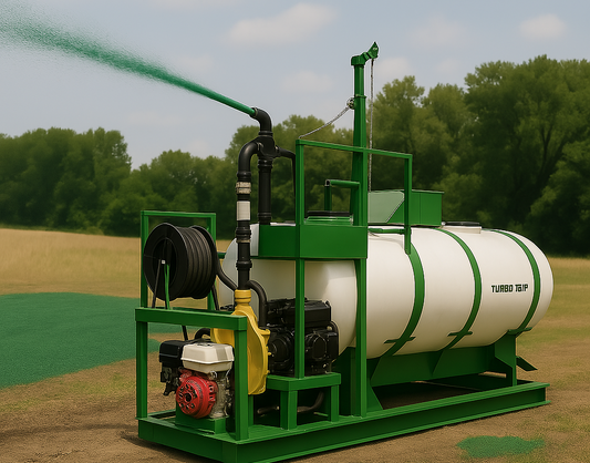 Turbo Turf Hydroseeder | Model HY-1000-HE & HY-1000-HE-P | Width 88" | Capacity 1000 Gallons | Engine Horsepower 2x 13 HP | For Residential, Commercial & Large-Scale Applications