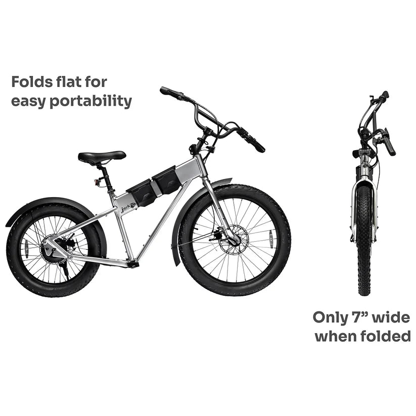 JackRabbit | Micro Electric Bike | Model MG Renegade | Lightweight Micro Hauler | 20” & 24” Off-Road Tires | 749W Cargo Motor | 48+ Mile Range | For Urban Commutes, Off-Road, Utility Hauling