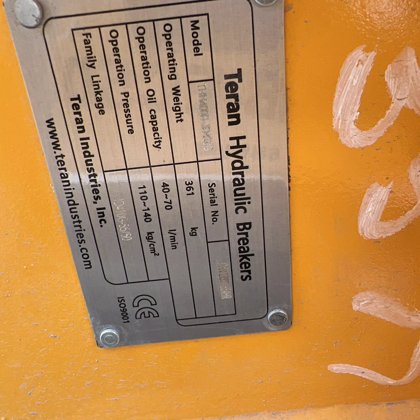 TERAN THH400B HYDRAULIC BREAKER – JD310G/410G, EXCAVATOR ATTACH