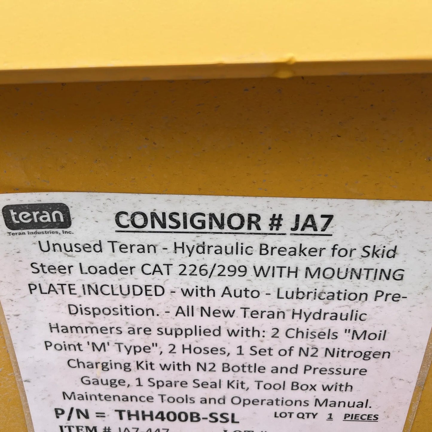 TERAN THH400B Hydraulic Breaker – KOMATSU PC40/45/50, Excavator Attach