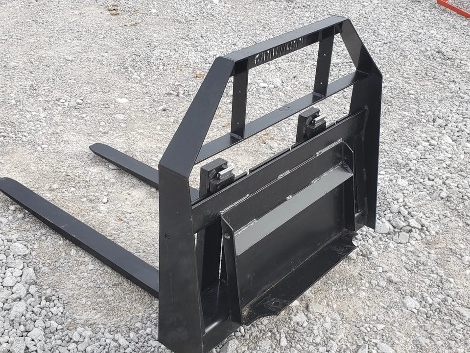 Top Dog Attachments Toro Dingo Pallet Forks | Width 36" | Weight 180 lbs | Load Capacity 2,200 lbs | Oil Flow Range 8 to 12 GPM | For Mini Skid Steer