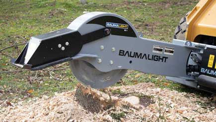 Baumalight | Stump Grinder | S22 | 24" Rotor | 12V Swing Actuator | 12–25 GPM | For Skidsteer