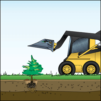 Baumalight | Tree Spades | Tree Scoop | X4S | 28" Scoop Width (44" Plate) | Small Tree Transplanting | For Skid Steer
