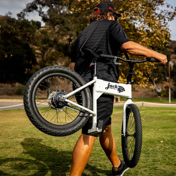 JackRabbit | Micro Electric Bike | Model MG Doble | Lightweight 2-Up Electric Micro Hauler | 20” & 24” Street Tires | 749W Cargo Motor | 48+ Mile Range | For Urban, Travel & Everyday Missions