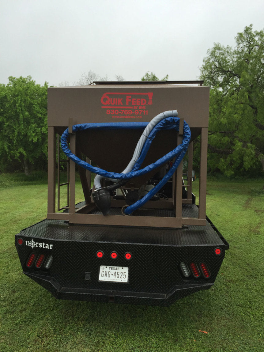AWS Blind | Quik Feed Trailer | 1.5 To 4.5 Ton Double Axle | 500 lbs/min Feed Rate | Self-Contained Air Drive | Horsepower 25 To 50 HP | For UTVs, ATVs & Tractors