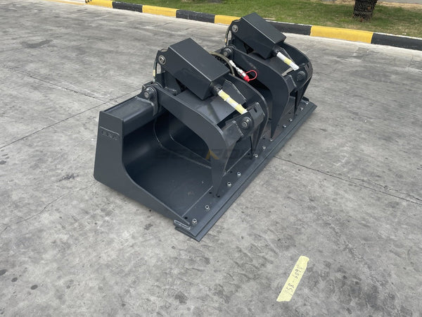 Bedrock Attachments Grapple Bucket | Width 75" | Model SKGRB-75 | Bolt-On Cutting Edge | Hydraulic Flow Range: 15-25 GPM | For Skid Steer
