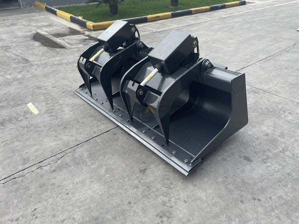 Bedrock Attachments Grapple Bucket | Width 75" | Model SKGRB-75 | Bolt-On Cutting Edge | Hydraulic Flow Range: 15-25 GPM | For Skid Steer