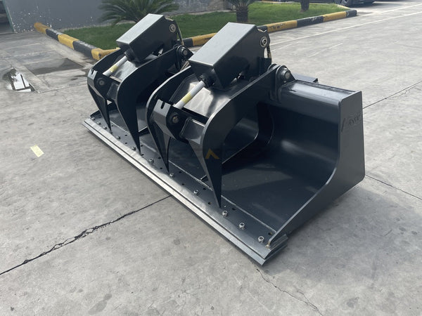 Bedrock Attachments Grapple Bucket | Width 78" | Model SKGRB-78 | Bolt-On Cutting Edge | Hydraulic Flow Range: 15-25 GPM | For Skid Steer