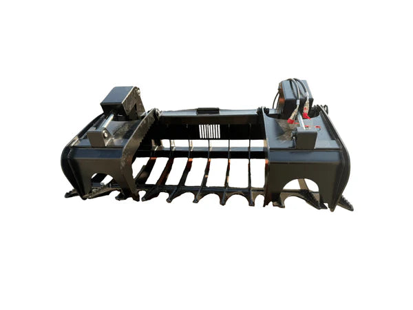Bedrock Attachments Grapple Rake | Width 84" | Model SKGRR-84 | Hydraulic Flow Range: 15-25 GPM | For Skid Steer