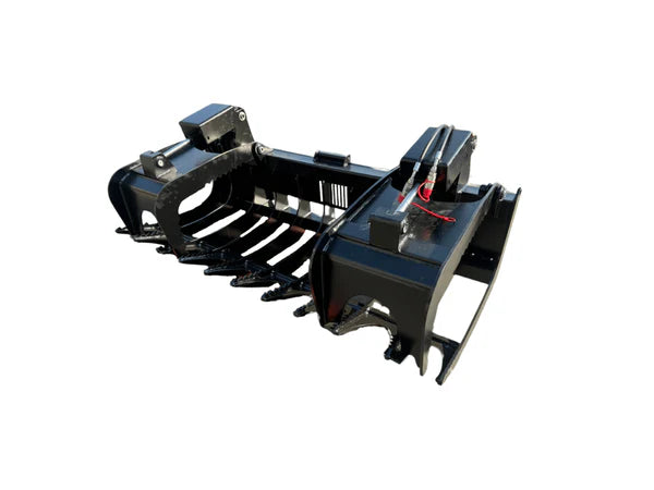 Bedrock Attachments Grapple Rake | Width 84" | Model SKGRR-84 | Hydraulic Flow Range: 15-25 GPM | For Skid Steer