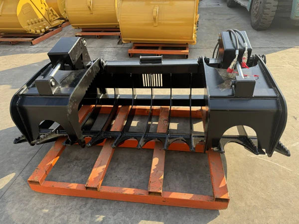 Bedrock Attachments Grapple Rake | Width 84" | Model SKGRR-84 | Hydraulic Flow Range: 15-25 GPM | For Skid Steer
