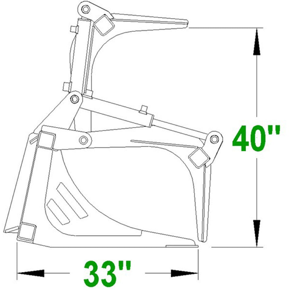 CID Standard Duty Root Grapple | Working Width 60", 66", 72" & 78" inches | Tine Length 33" inches | For Skid Steer