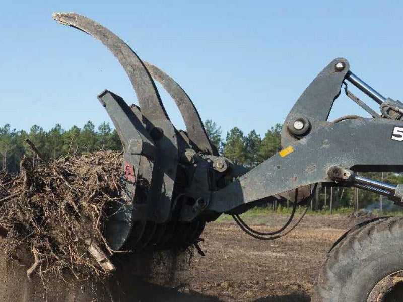 Solesbee’s | Top Clamp Loader Rake | Models SEIR Series | Width 93" To 120" Inches | Hydraulic Clamp | High-Strength Alloy Steel Teeth | For Loaders