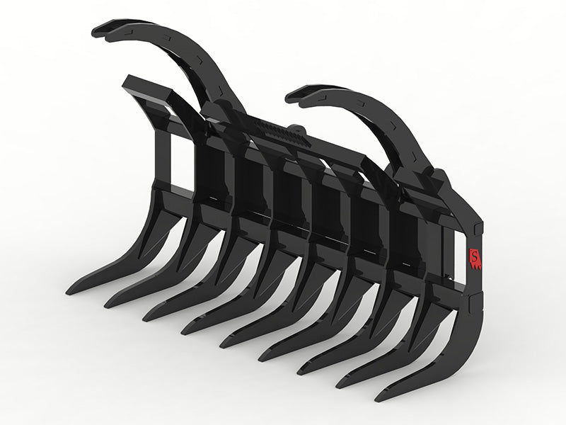 Solesbee’s | Top Clamp Loader Rake | Models SEIR Series | Width 93" To 120" Inches | Hydraulic Clamp | High-Strength Alloy Steel Teeth | For Loaders