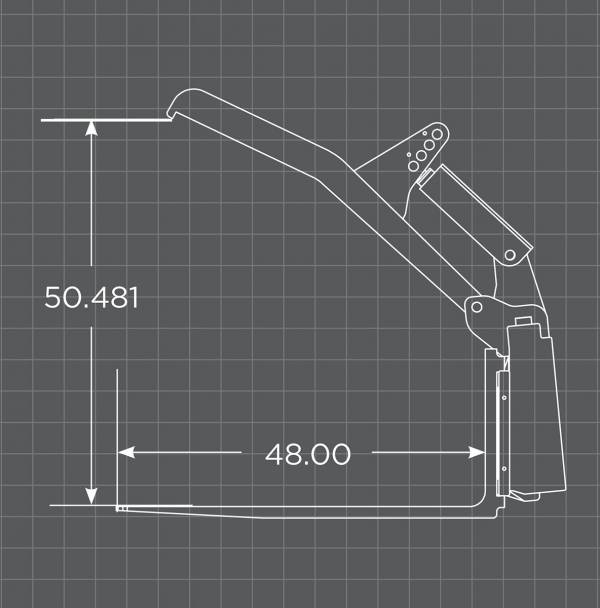 Loflin Fabrication | Fork Grapple | Model 42″ & 48″ | Dual 2″x10″ Cylinders | Heavy-Duty Hydraulic System | For Skid Steer