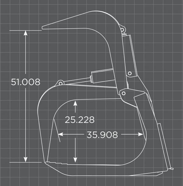 Loflin Fabrication | Compact Tractor Root Grapple | 54″ To 72" Width | 2" x 8" AG Cylinders | Horsepower 25 To 50 HP | For Tractors