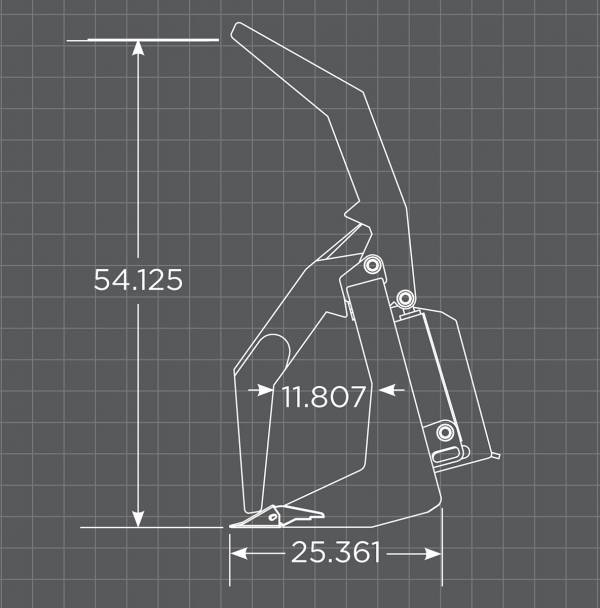 Loflin Fabrication | Root Grapple | Vertical | 72″ To 84″ Width | Hydraulic Flow 15 To 23 GPM | For Skid Steer