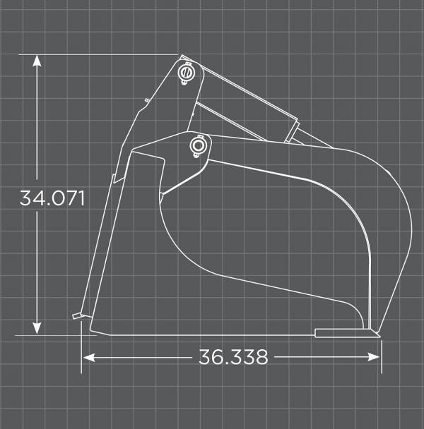 Loflin Fabrication | Grapple Bucket | XHD | Width 66" To 84" | Hydraulic Flow 15 To 25 GPM | For Skid Steer