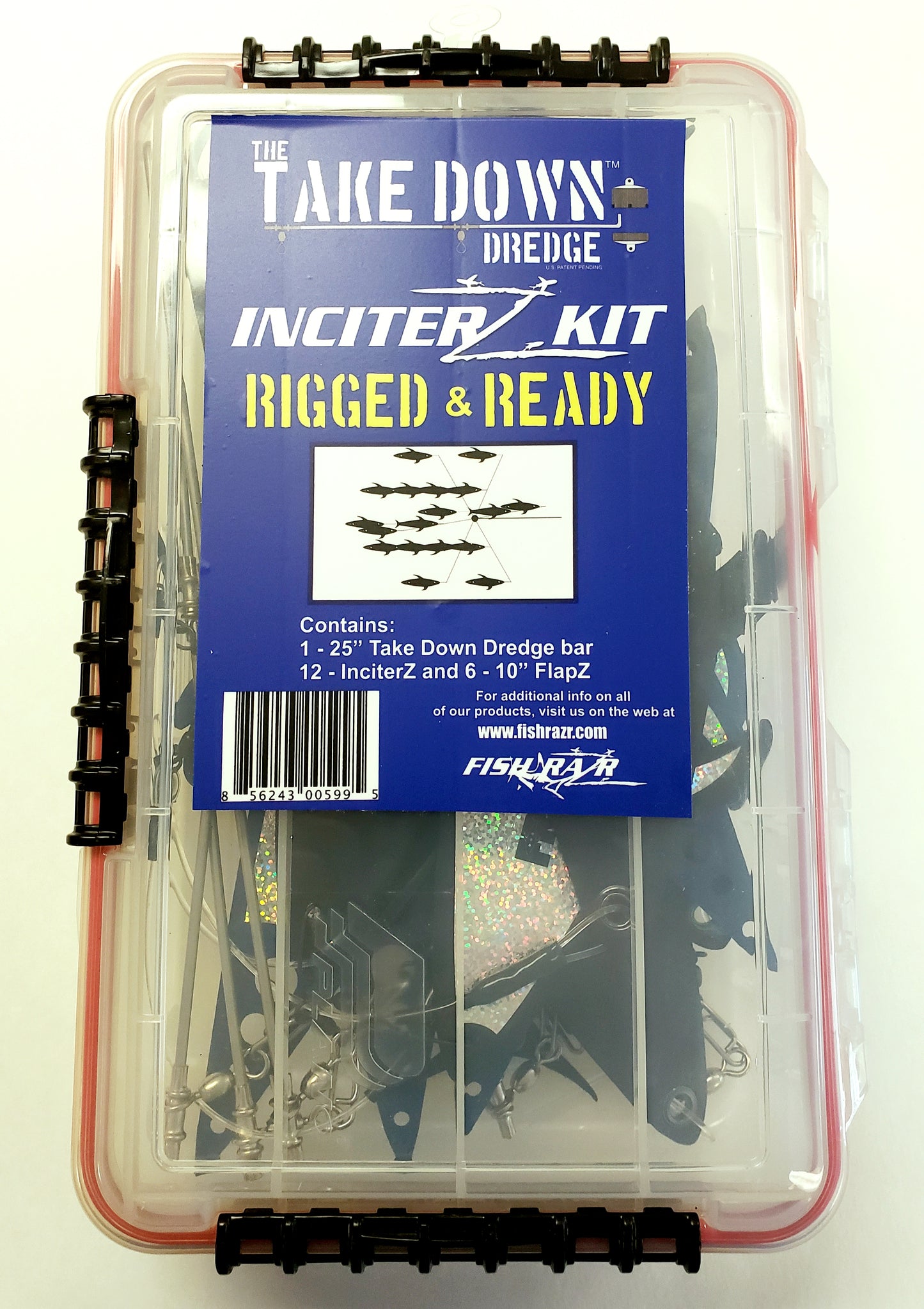 Fish Razr Tackle Take Down Dredge Kit Bar Inciterz/10" Flapz| 25" Dredge Bar Size | For Attracting Pelagic Game Fish.
