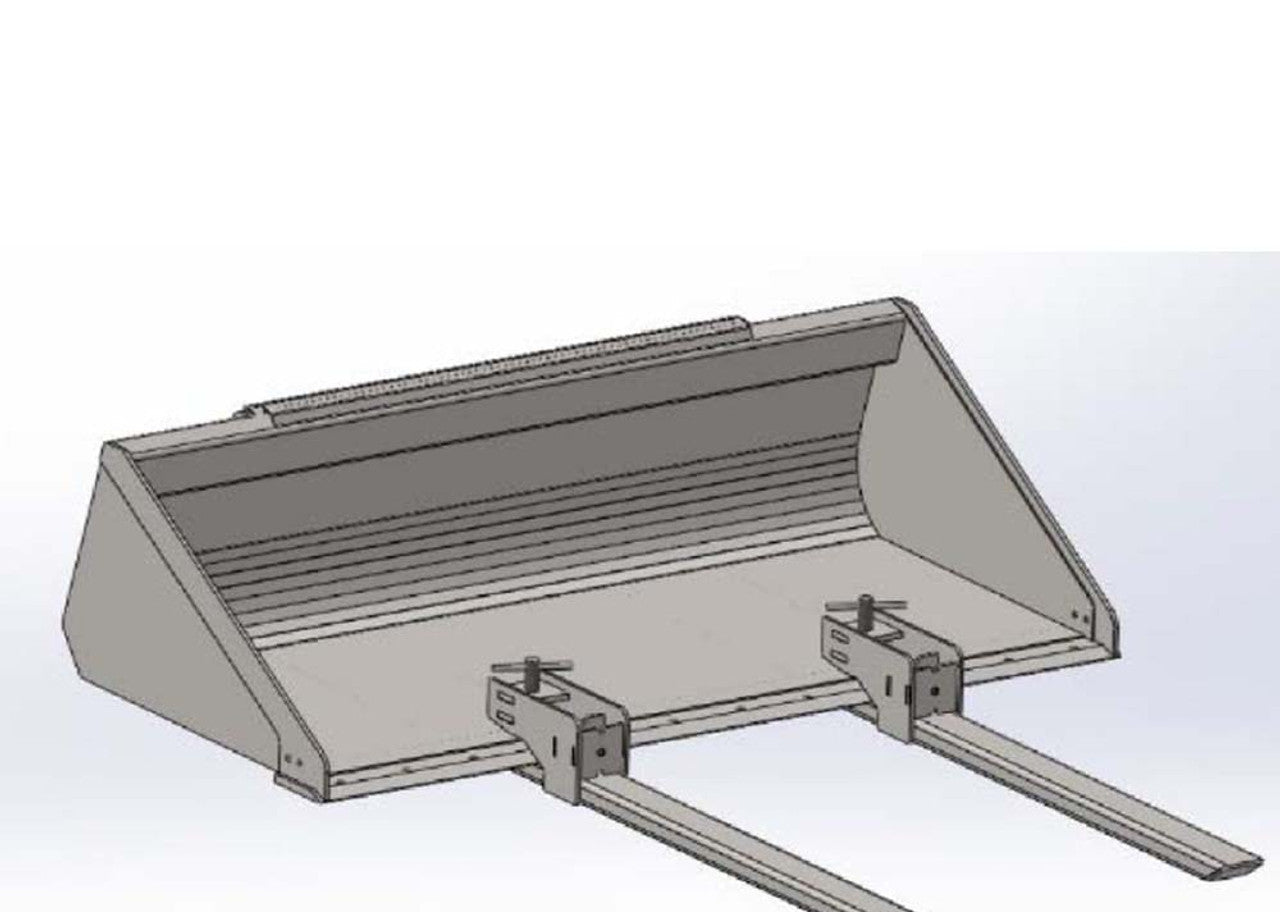 Top Dog Attachments Clamp-On Pallet Forks | Width 4" | Tine Length 41-1/4" | Lift Capacity 2,000 lbs | For Loader