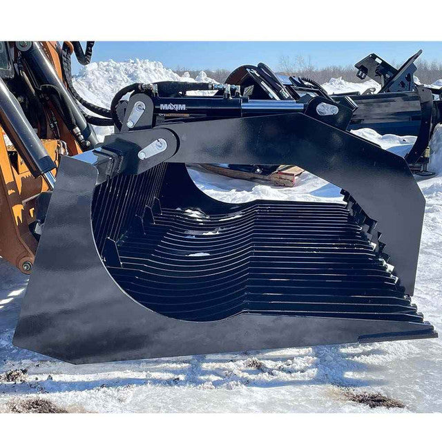 Top Dog Attachments HD Brush Bucket with Grapple | Width 68" to 82" | Weight 937 to 1065 lbs | Oil Flow Range 15 to 25 GPM | For Skid Steer