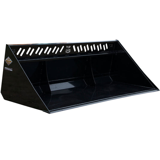 Top Dog Attachments Screen Snow Bucket | Width 60"-108" | Weight 580-830 lbs | Oil Flow Range 15-25 GPM | Snow Removal & Light Material Handling | For Skid Steer