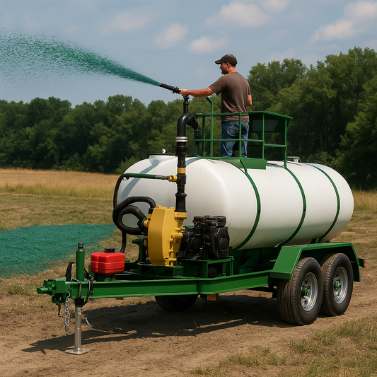 Turbo Turf Hydroseeder | Model HS-1000 XPW & HS-1000-XPW-P | Width 82" | Capacity 1000 Gallons | Engine Horsepower 19 HP | For Residential, Commercial & Large-Scale Applications
