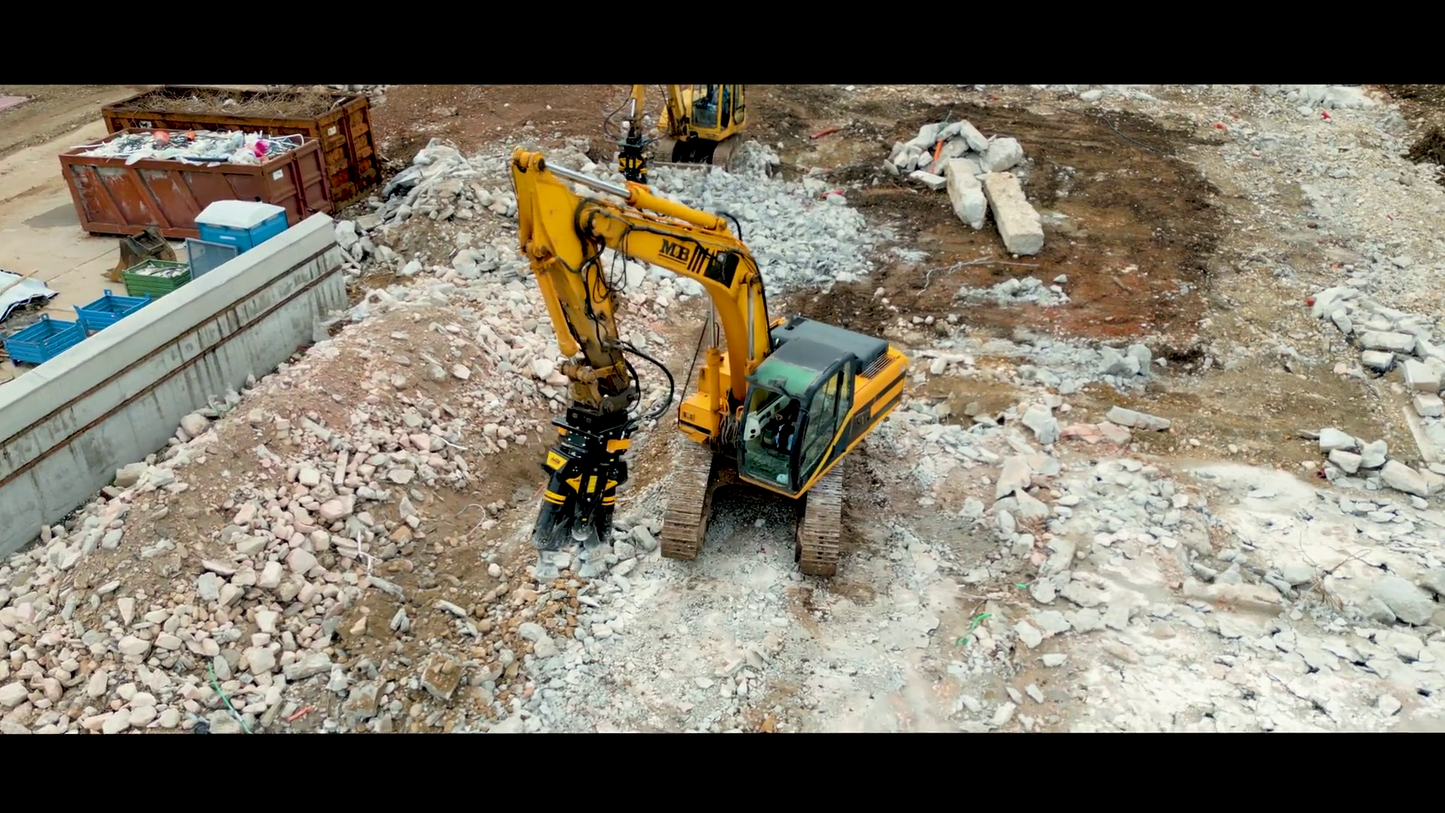 MB Crusher Demolition Pulverizer | Model MB-P160 | Width 12.2" | Machine Size 1.7-3.3 Tons | For Excavators