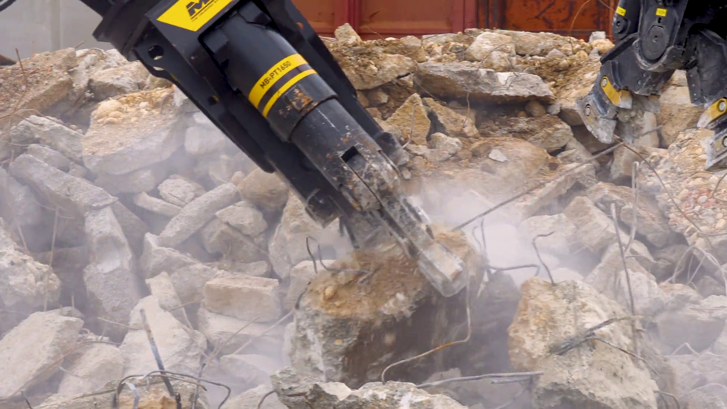 MB Crusher Demolition Pulverizer | Model MB-P160 | Width 12.2" | Machine Size 1.7-3.3 Tons | For Excavators