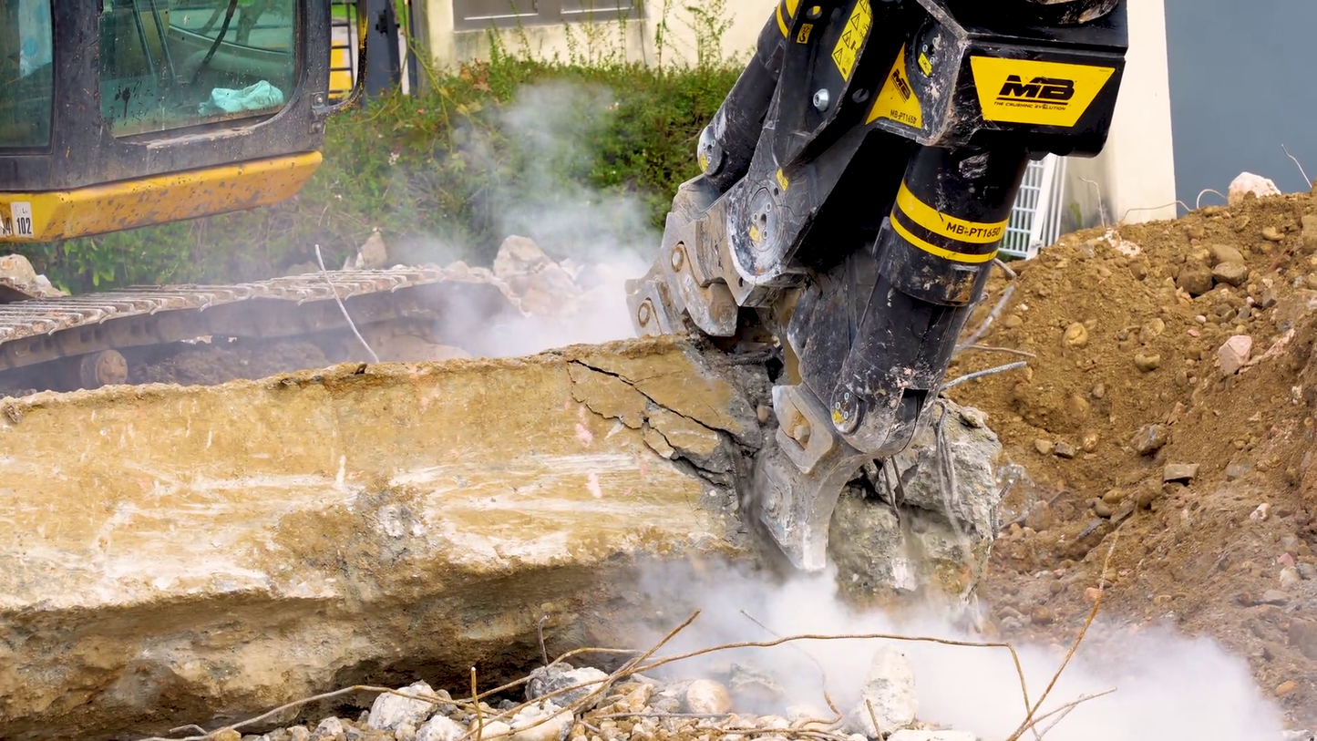 MB Crusher Demolition Pulverizer | Model MB-P160 | Width 12.2" | Machine Size 1.7-3.3 Tons | For Excavators