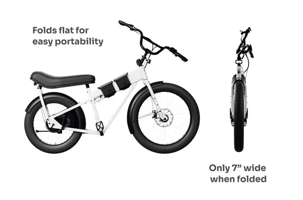 JackRabbit | Micro Electric Bike | Model MG Doble | Lightweight 2-Up Electric Micro Hauler | 20” & 24” Street Tires | 749W Cargo Motor | 48+ Mile Range | For Urban, Travel & Everyday Missions