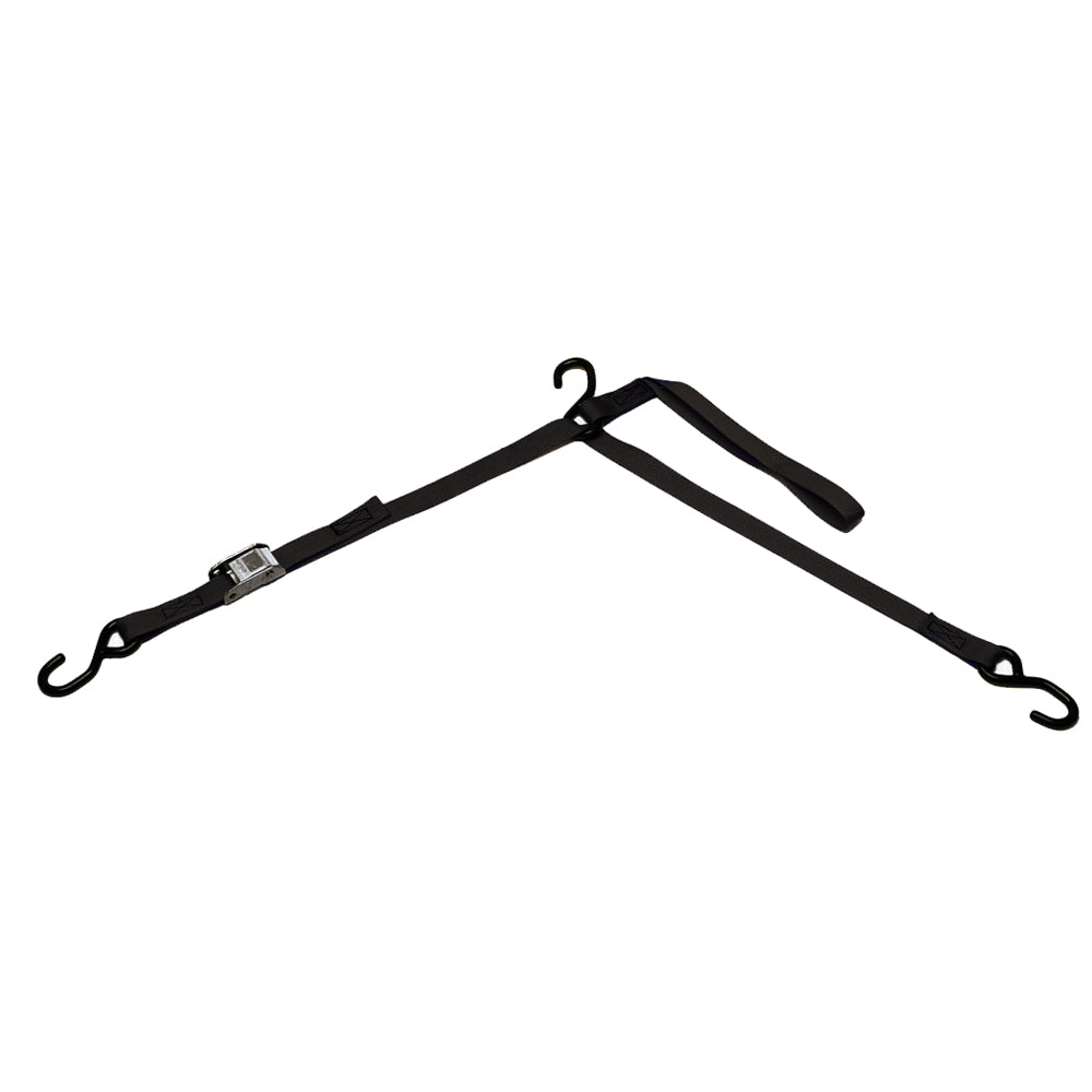 BoatBuckle® P.W.C. Tri‑Down w/Cam Buckle & Soft Hook | 1″ × 6′ | 1,200 lb Break Strength