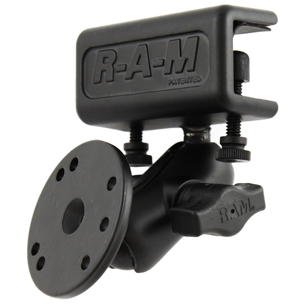 RAM Mount Glare Shield Clamp Mount wShort Double Socket Arm Round