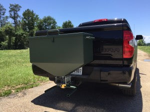 Outback Wildlife Feed Delivery Systems The Road Hitch Feeder | Model Stihl BR 600 Blower | Lid Opening 17 1/2" Square | Capacity 100lbs / 200lbs
