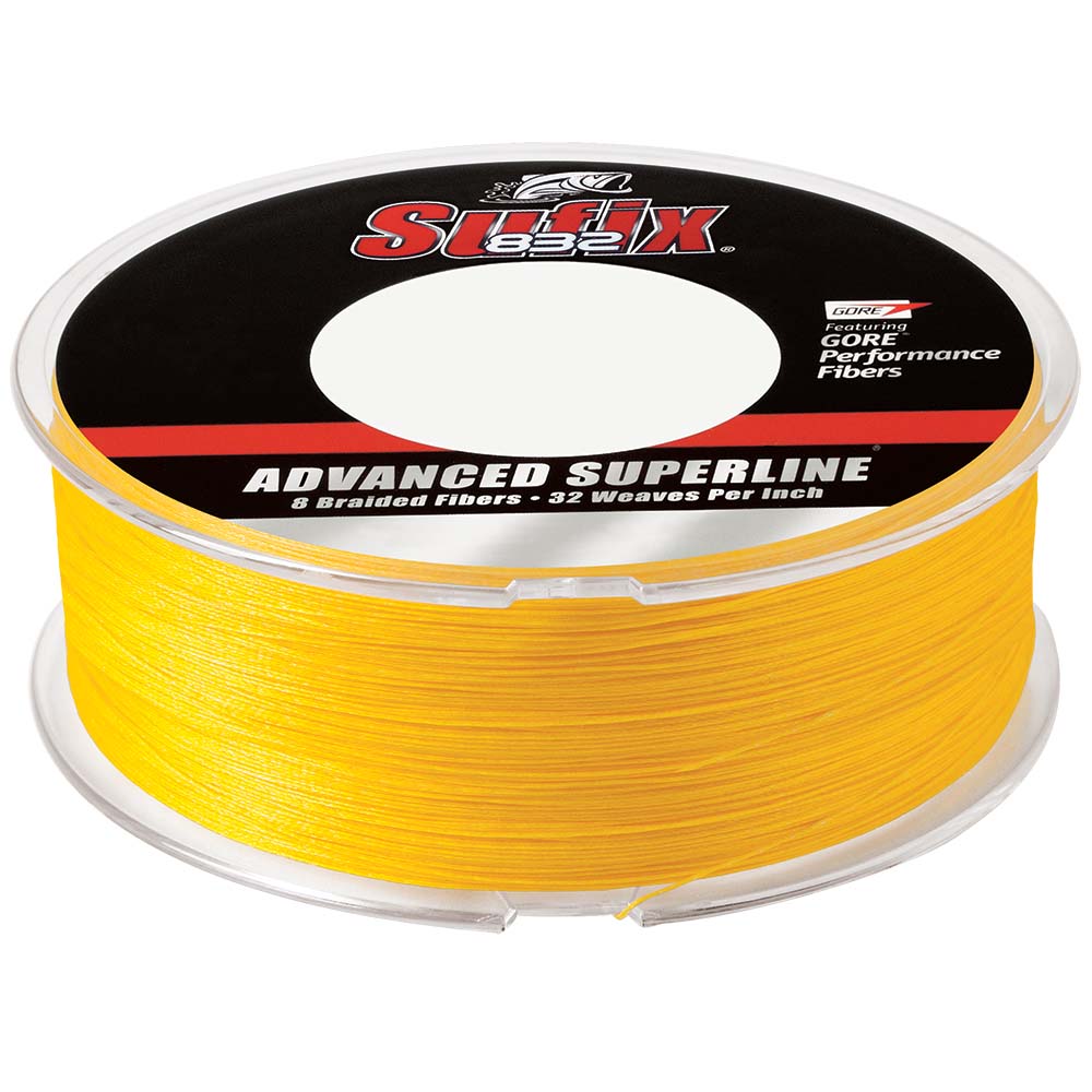 Sufix 832 Advanced Superline Braid 30lb HiVis Yellow 600 yds