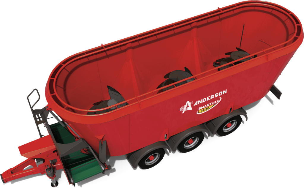 Anderson Triple Auger Vertical Mixer | Models A950FD & A1230FD | Width 101" To 124" | Horsepower 120-210 HP | For Tractors