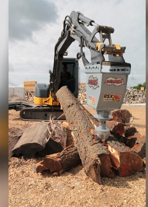 Baumalight Log Splitter | Model RSX380 & RSX580 | Width 16" & 18" | Machine Size 5-10 Tons | For Excavators