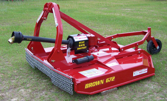 Brown Brush Cutter - Heavy Duty 3-Point Hitch | Model 672HD & 672HD-1 | Cutting Width  6' | Horsepower 65HP | For Tractor
