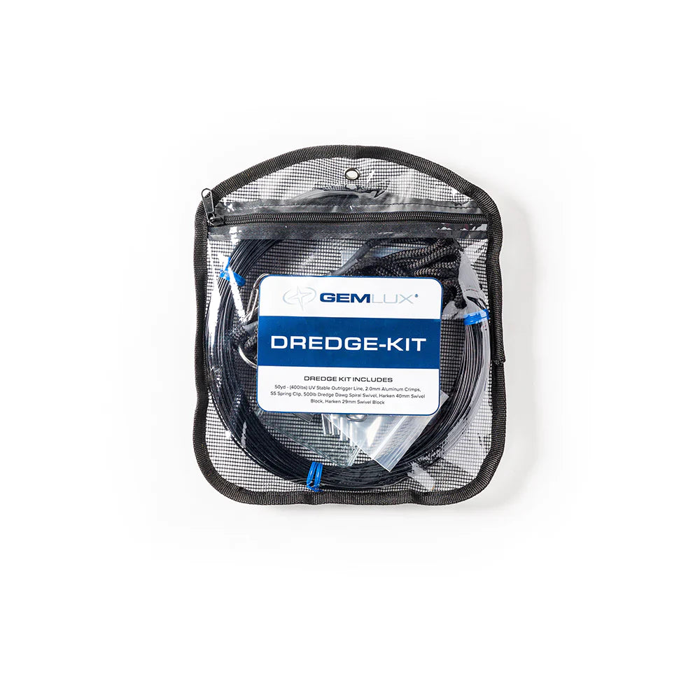 Gemlux | Dredge Rigging Kit | Model OR-RK-5B & OR-RK-5W | Line Length 50 Yards | 400 lb Strength | For Offshore Fishing Boats