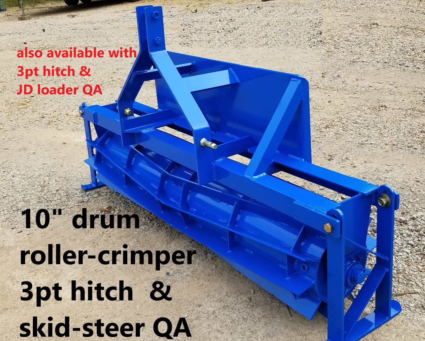 Ripping It Outdoors 4ft. Roller Crimper 3 Point - Pull Type Dry/Wet for Food Plots | For ATV/UTV/Tractor
