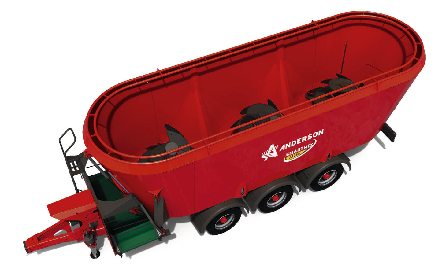 Anderson Triple Auger Vertical Mixer | Models A950FD & A1230FD | Width 101" To 124" | Horsepower 120-210 HP | For Tractors