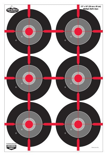 B/c Target Dirty Bird 12"x18" - Multiple Bull's-eye 8 Targets