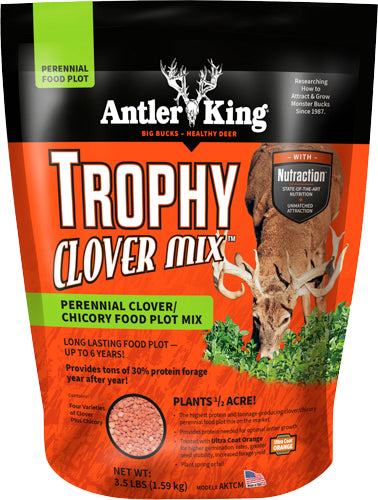 Antler King® | Trophy Clover 3.5 lb Bag | Perennial Food Plot Seed | For 1/2 Acre