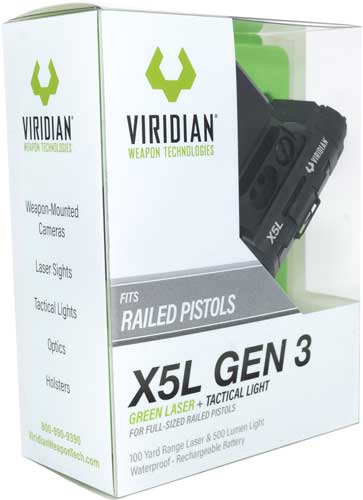 Viridian Laser/light X5l Green - Gen3 Uni Rail Mnt W/ecr