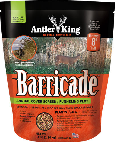 Antler King® | Barricade Cover Screen 3 lb Bag | Annual Food Plot Seed | For 1/4 Acre