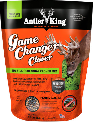 Antler King® | Game Changer Clover 2.5 lb Bag | Perennial Food Plot Seed | For 1/4 Acre