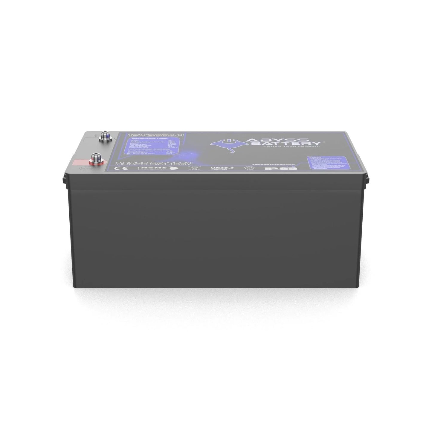 Abyss® | Off-Grid™ Marine House Battery | Model AB-12V300 | Group 8D | 12V 300Ah | 1000A Peak | Bluetooth BMS | Built-In Heating | IP65 Waterproof