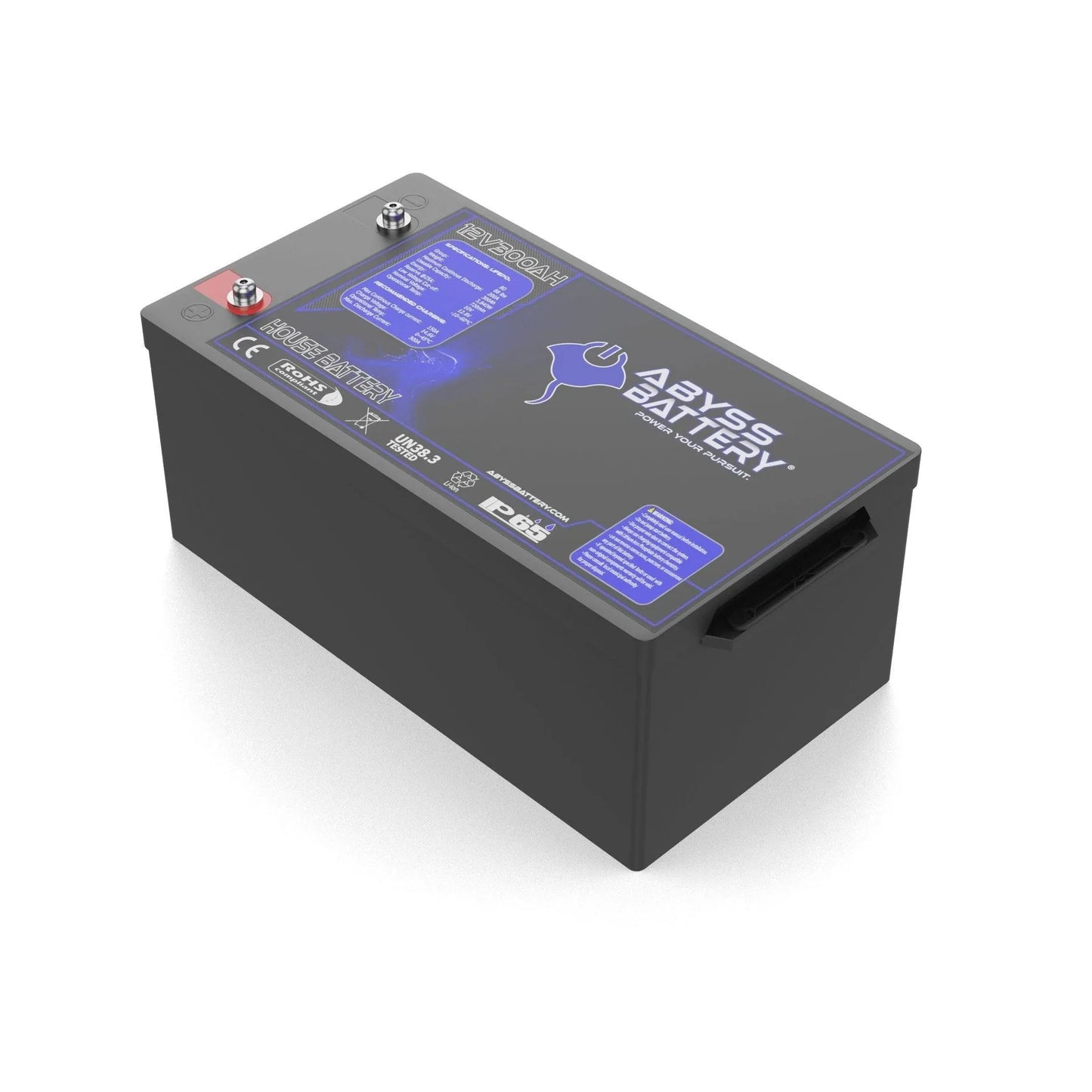 Abyss® | Off-Grid™ Marine House Battery | Model AB-12V300 | Group 8D | 12V 300Ah | 1000A Peak | Bluetooth BMS | Built-In Heating | IP65 Waterproof
