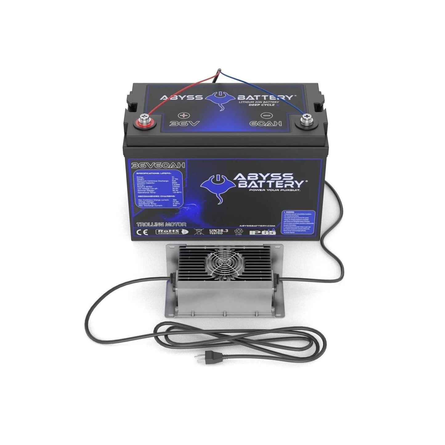 Abyss® | Trolling Motor Lithium Battery Kit | Model TMK-36V60-BT | Voltage 36V 60Ah | Group 31 | Bluetooth BMS | Built-In Heating | IP65 Waterproof