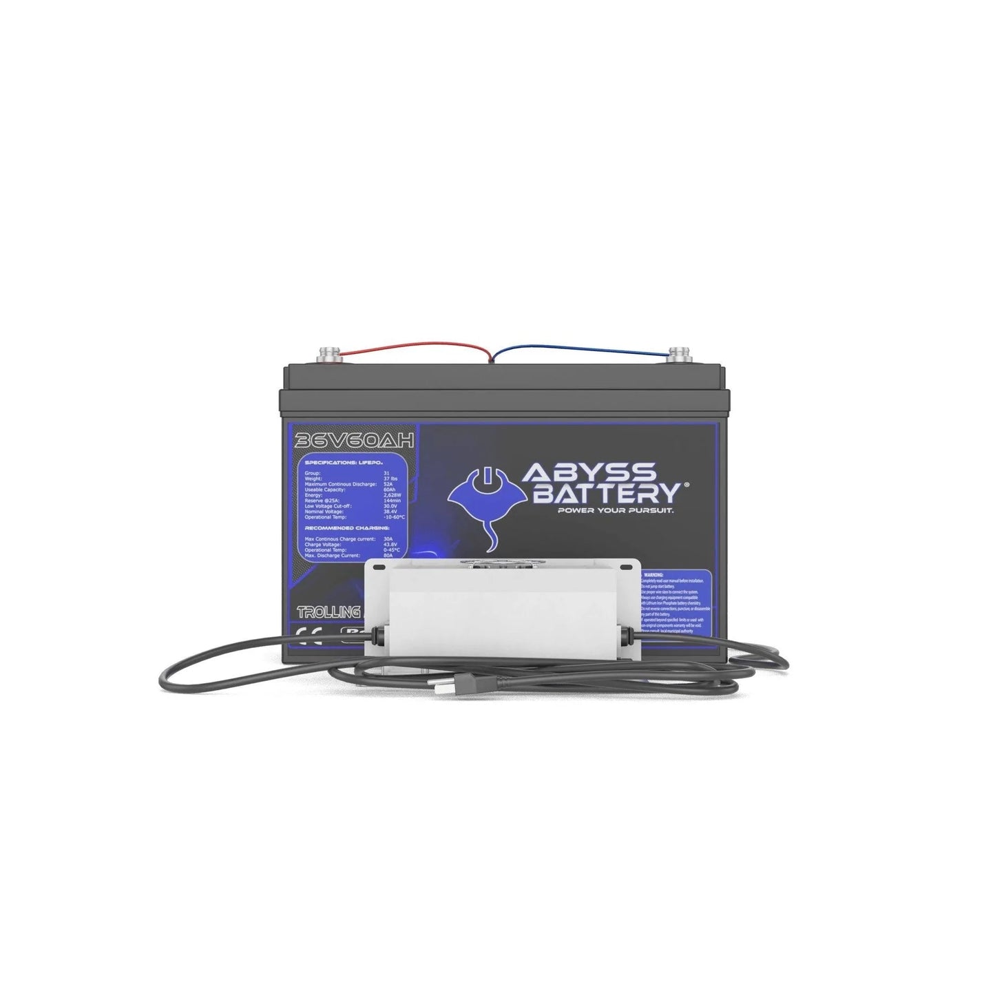 Abyss® | Trolling Motor Lithium Battery Kit | Model TMK-36V60-BT | Voltage 36V 60Ah | Group 31 | Bluetooth BMS | Built-In Heating | IP65 Waterproof
